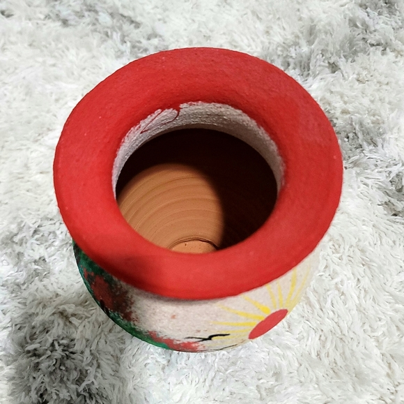 Vintage Hand-Painted Terracotta Clay Pot Vase - Picture 9 of 9